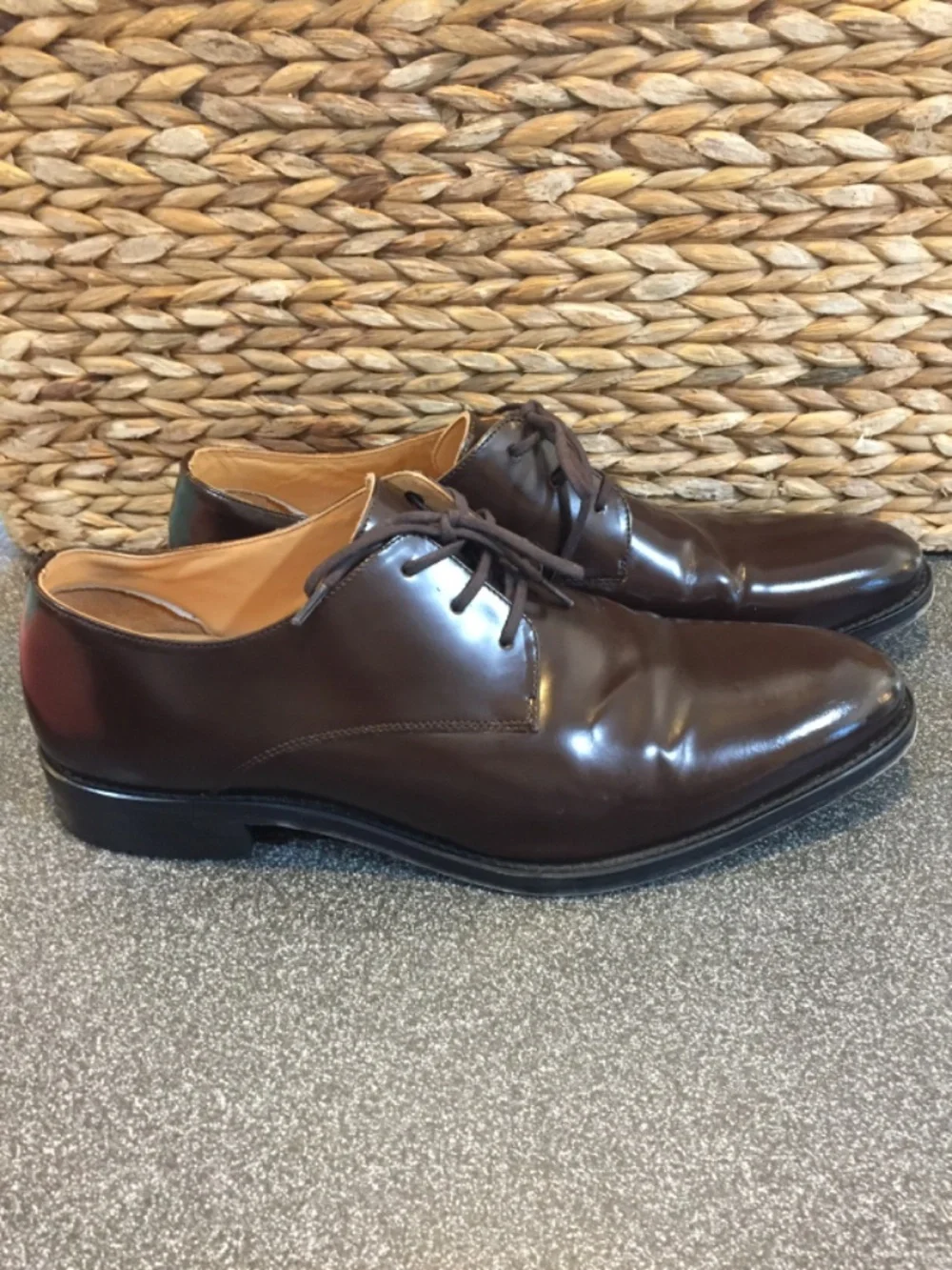 Express Men's Dark Brown Leather Oxfords